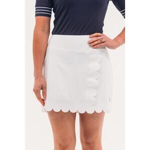 Foray Golf Scallop Hem Skirt White Medium Luxury Tennis Golf Country Club Skort